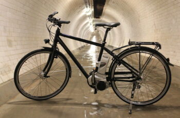 eBike inside the Greenwich Foot Tunnel